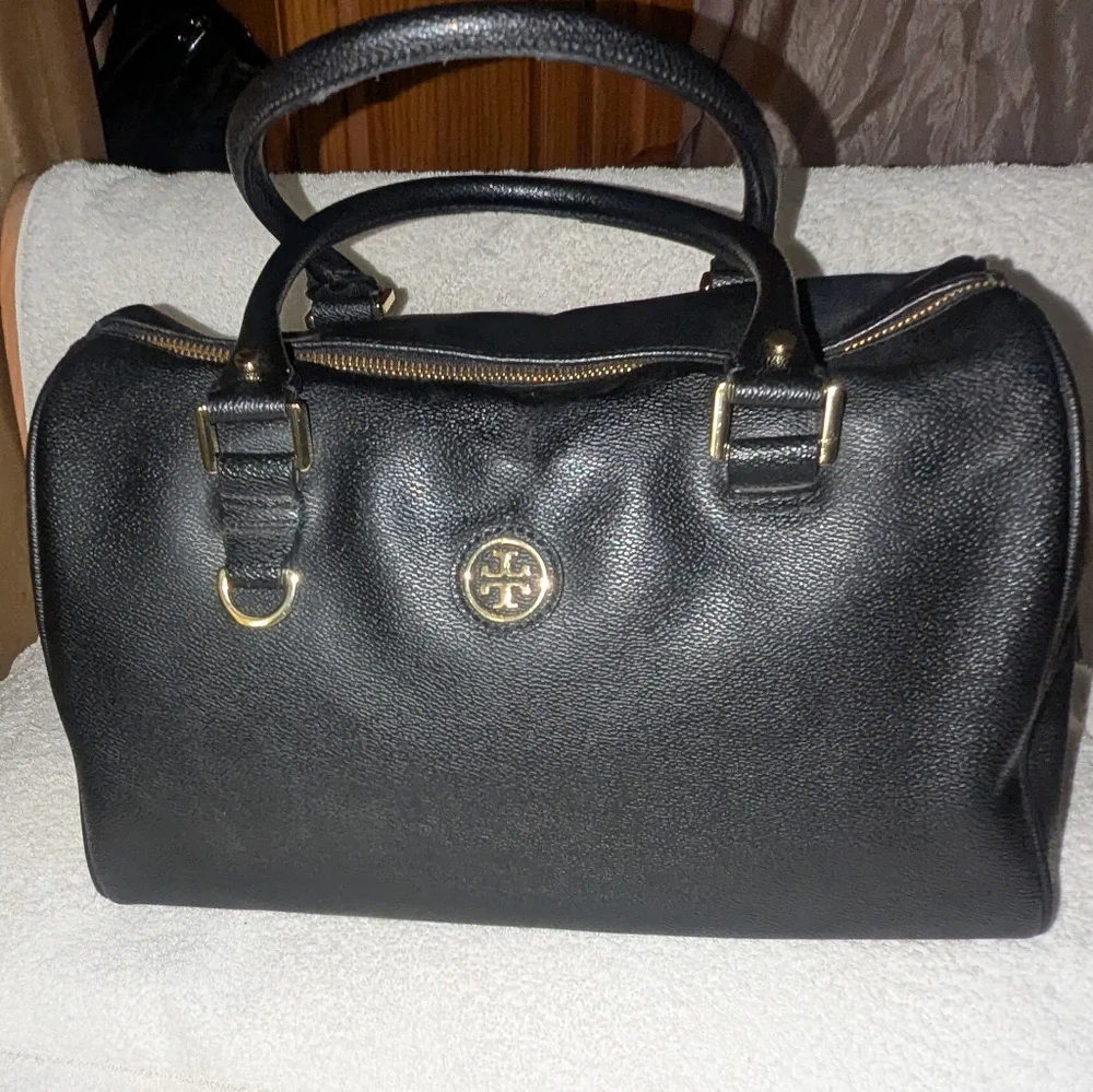 Tory Burch Roslyn Black Saffiano Leather Satchel